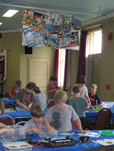 kids attending lego camp